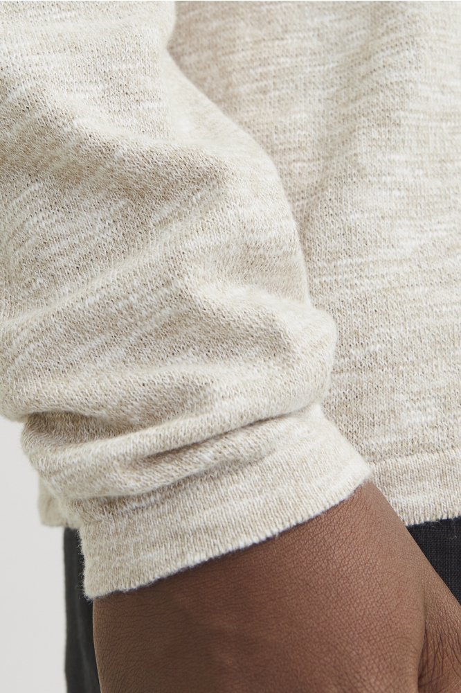 JJESUMMER KNIT CREW NECK SN 12269631 CROCKERY/WHITE